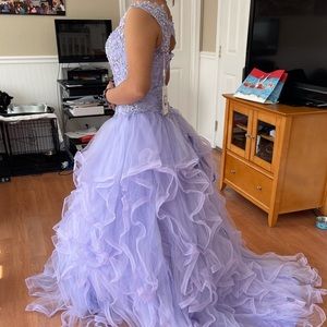 Lavender Tulle Prom Dress